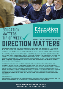 Tip if the week - 2. Direction Matters