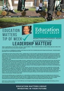 EMG Tip if the week - 7. Leadership Matters