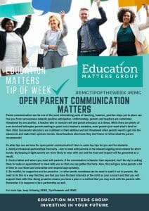 EMG Tip if the week - 21. Open Parent Communication Matters