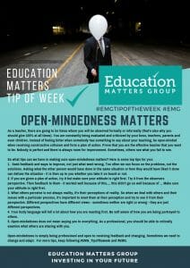 EMG Tip if the week - 31. Open-mindedness matters