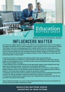 EMG Tip if the week - 35. Influencers Matter