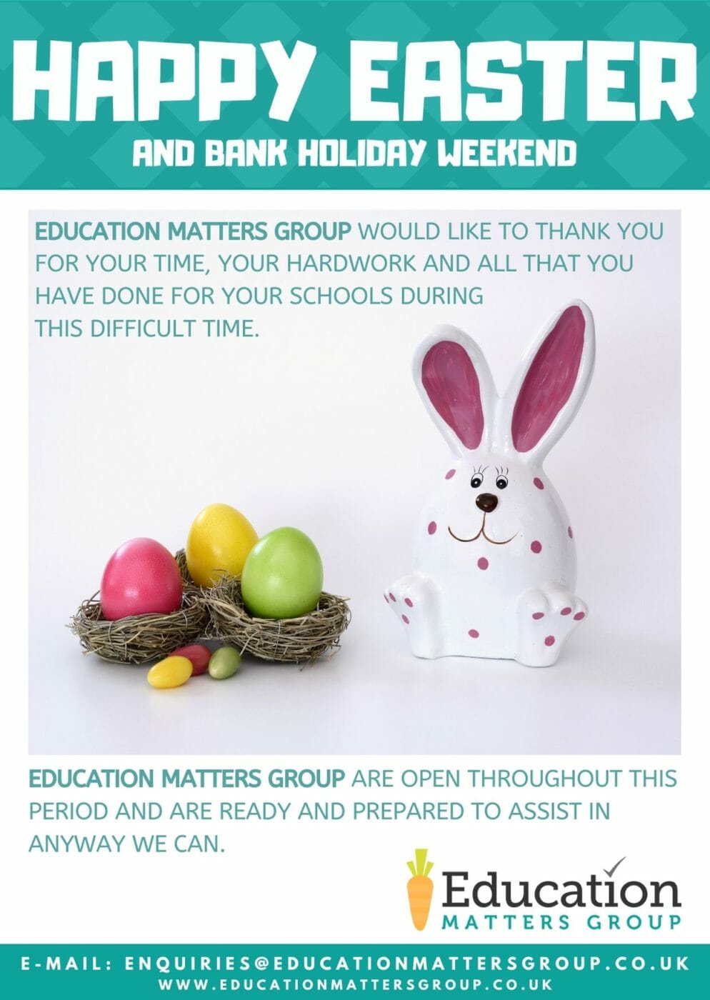 Happy Easter from the EMG team our schools and candidates ...