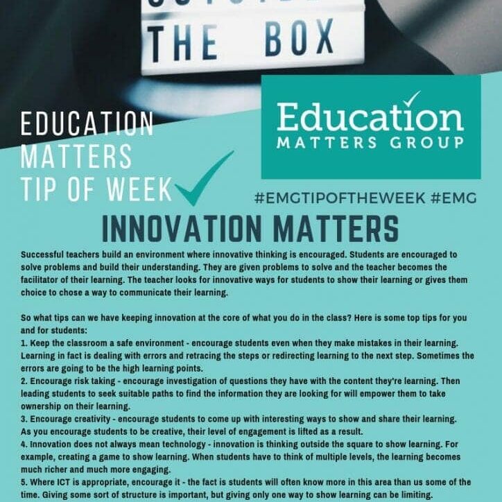 EMG Tip if the week - 16. Innovation Matters