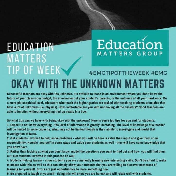 EMG Tip if the week - 20. Okay with the unknown matters