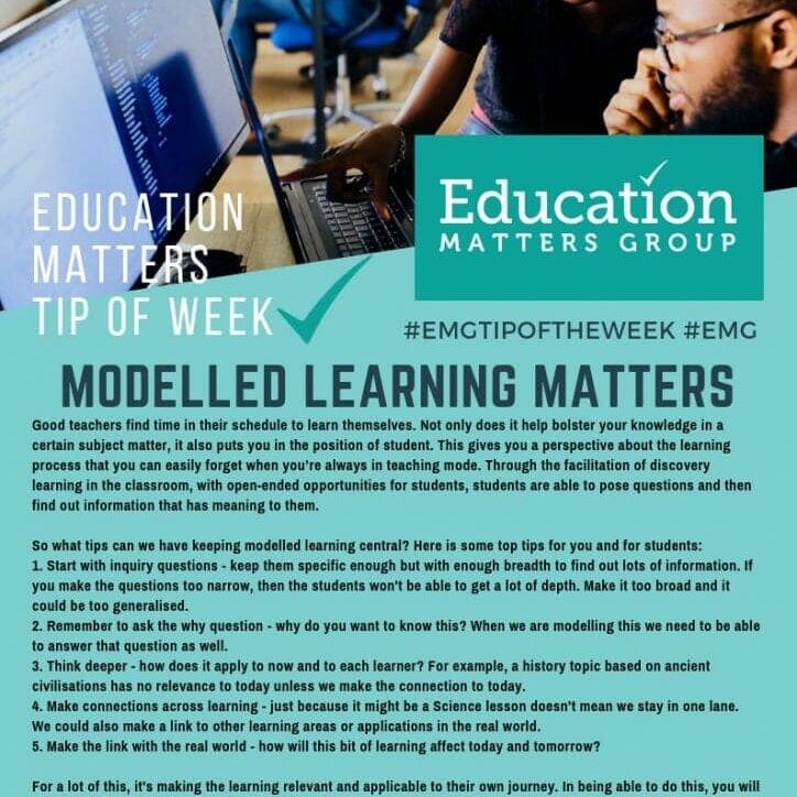 EMG Tip if the week - 24. Modelled Learning Matters