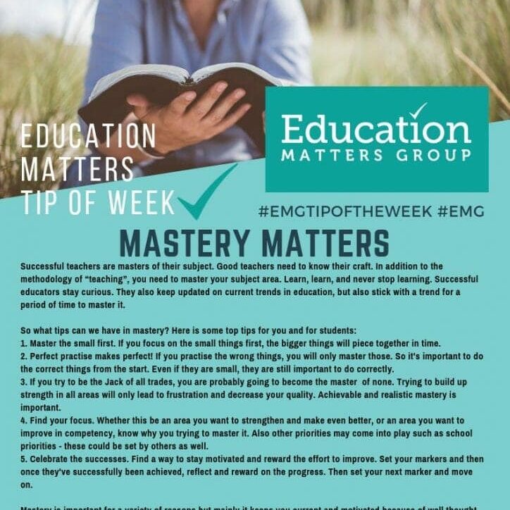 EMG Tip if the week - 26. Mastery Matters