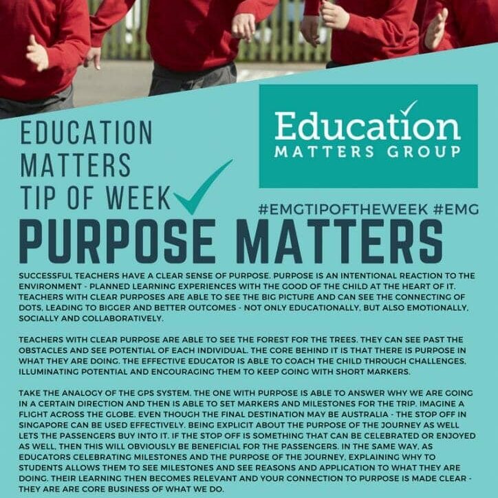 EMG Tip if the week - 3. Purpose Matters