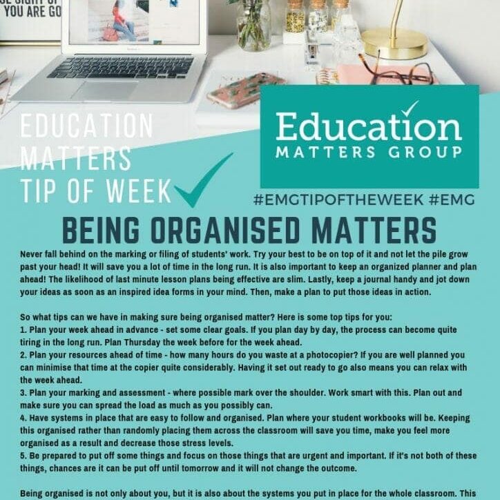 EMG Tip if the week - 30. Being Organised Matters