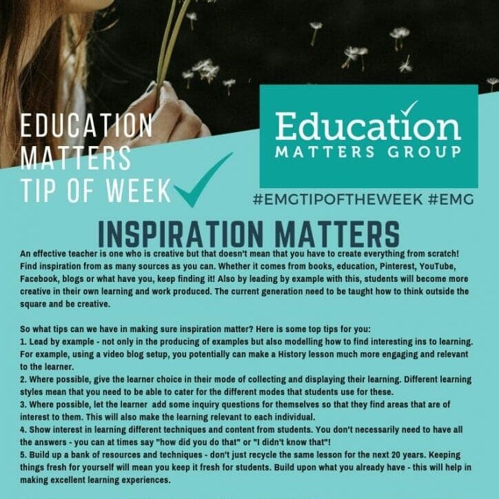 EMG Tip if the week - 33. Inspiration Matters