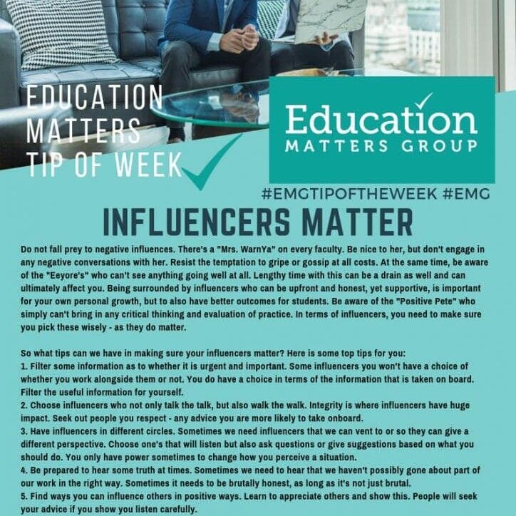 EMG Tip if the week - 35. Influencers Matter