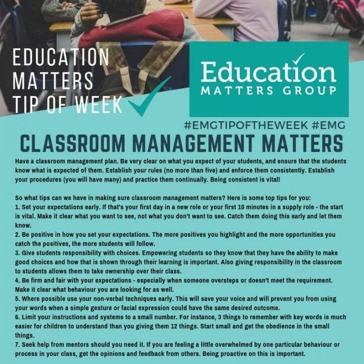 EMG Tip if the week - 36. Classroom Management Matters